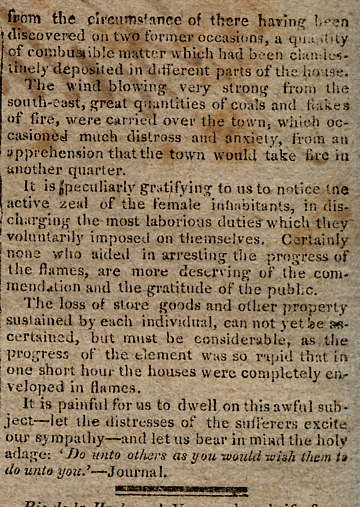 Fire newspaper story